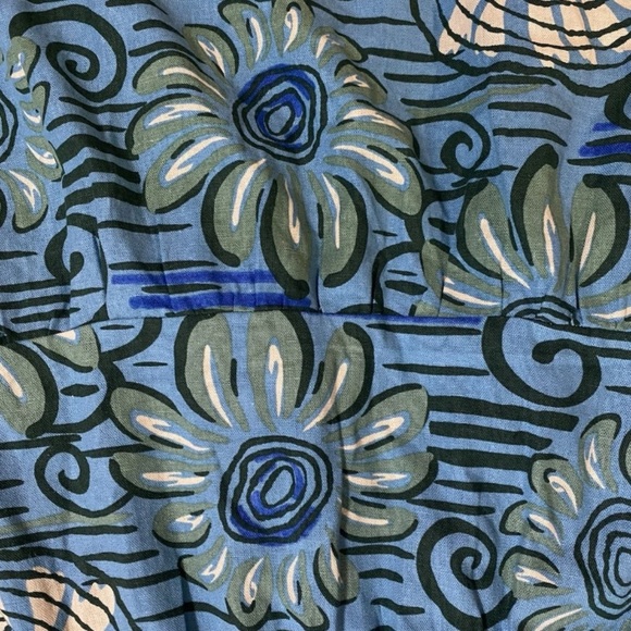 House of Harlow 1960 Blue Floral Mini Dress Size Small Fit And Flare Linen Blend - Picture 4 of 8